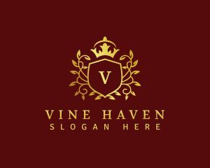 Shield Crown Vines logo design