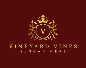 Shield Crown Vines logo design