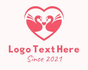 Engagement - Pink Swan Heart logo design