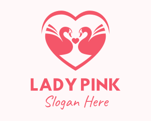 Pink Swan Heart Logo