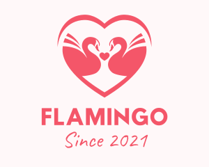 Romance - Pink Swan Heart logo design