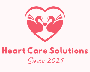 Pink Swan Heart logo design