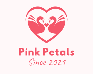 Pink Swan Heart logo design