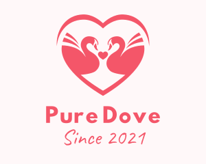 Pink Swan Heart logo design