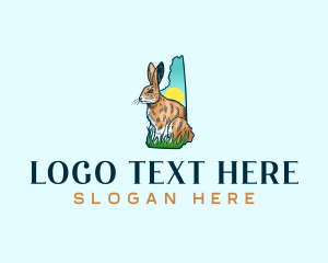 Eastern Cottontail Rabbit - New Hampshire Rabbit Wildlife logo design