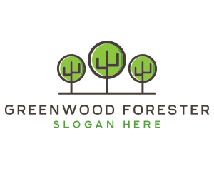 Nature Forest Trees logo design