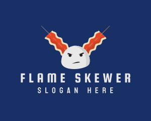 Skewer - Angry Bacon Dumpling logo design