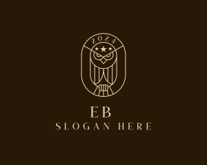 Emblem - Owl Bird Star logo design
