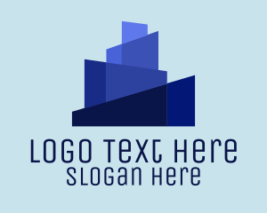 Town - Blue City Skyline logo design