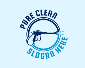 Blue Pressure Washer logo design