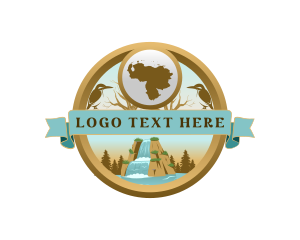 Outdoor - Venezuela Map Waterfalls logo design