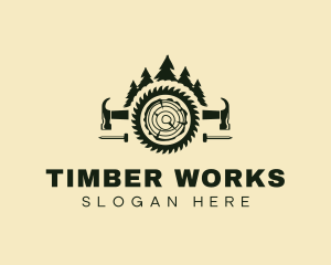 Woodwork Saw Carpentry logo design