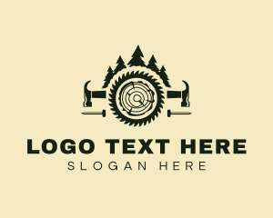 Woodcutting - Woodwork Saw Carpentry logo design