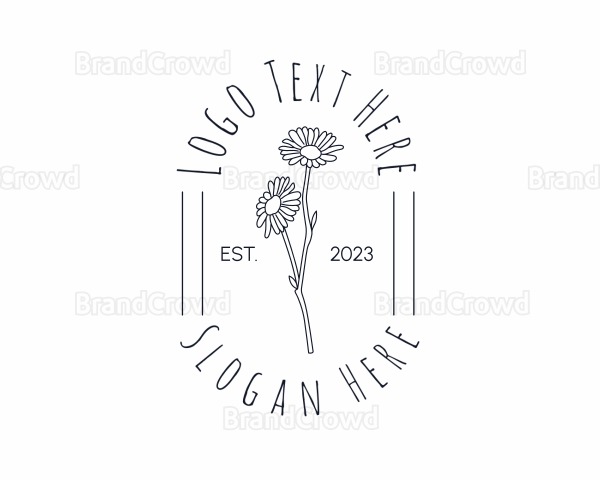 Aesthetic Handwritten Flower Logo