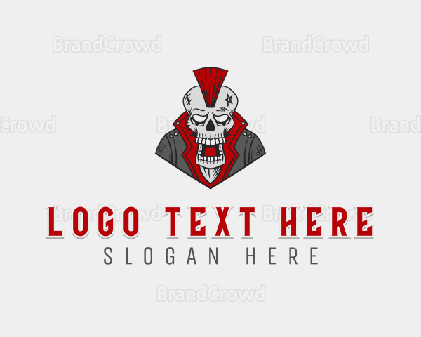 Skull Mohawk Rockstar Logo