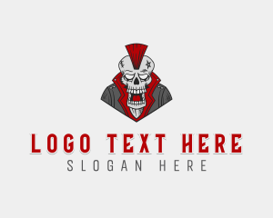 Skull Mohawk Rockstar  Logo