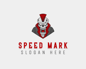 Skull Mohawk Rockstar  Logo