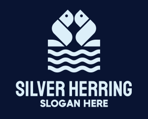 Herring - Blue Twin Flying Fish logo design