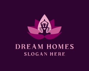 Woman Lotus Yoga Logo