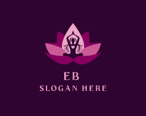 Spiritual - Woman Lotus Yoga logo design