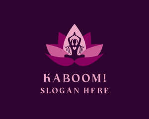 Woman Lotus Yoga logo design