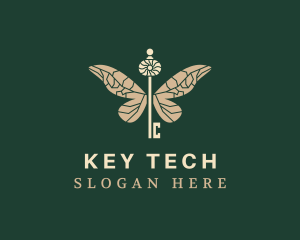 Key Butterfly Wings logo design