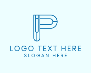 Futuristic - Tech Network Letter P logo design