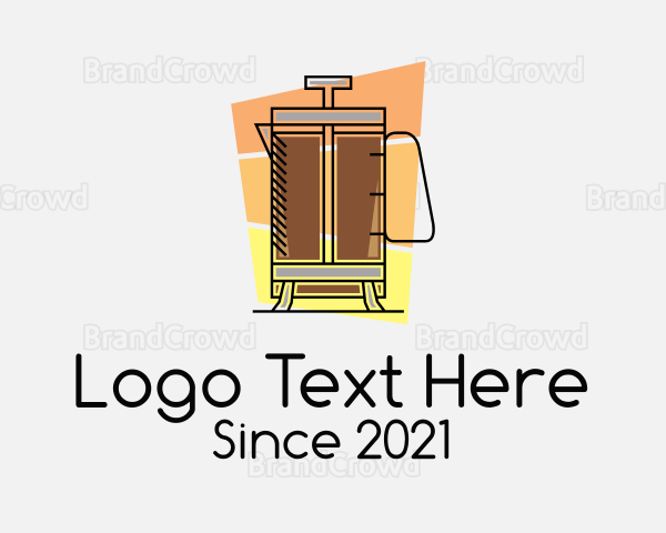 French Press Coffee Logo