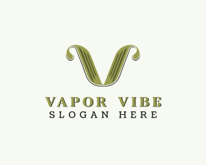 Retro Brand Letter V logo design