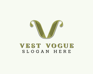 Retro Brand Letter V logo design