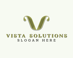 Retro Brand Letter V logo design