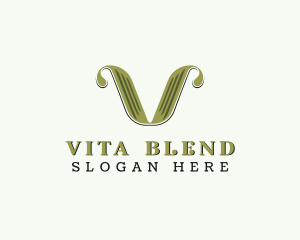 Retro Brand Letter V logo design