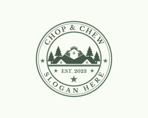 Cottage - Residential House Roofing logo design