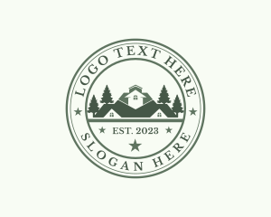 Cottage - Residential House Roofing logo design