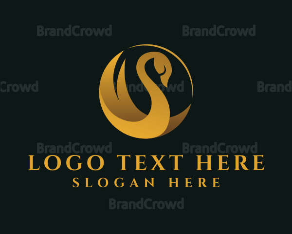 Golden Luxury Swan Logo