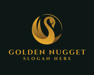 Golden Luxury Swan  logo design