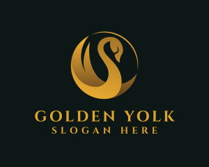 Golden Luxury Swan  logo design