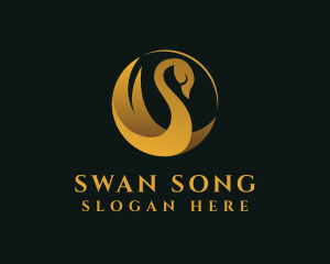 Golden Luxury Swan  logo design