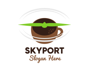Airport - Flying Airport Coffee Cafe logo design