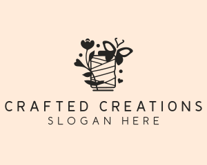 Handmade - Handmade Butterfly Spool logo design