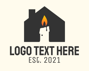Flame - Candle Flame House logo design