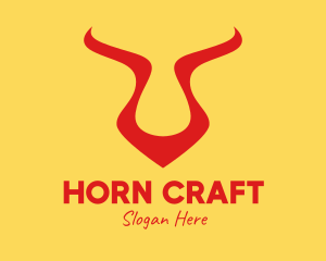 Simple Bull Horns logo design
