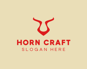 Simple Bull Horns logo design