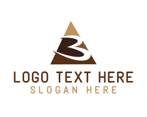 Brown - Number 3 Triangle logo design