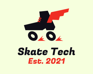 Winged Roller Skates  logo design