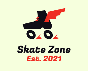 Skate - Winged Roller Skates logo design
