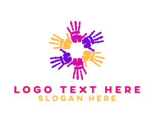 Volunteer - Toddler Hand Paint logo design