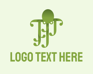 Diving - Green Abstract Octopus logo design