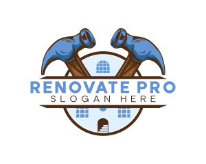 Construction Hammer Renovation logo design