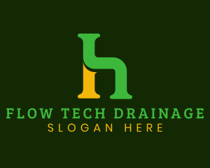 Drainage - Pipes Plumbing Letter H logo design